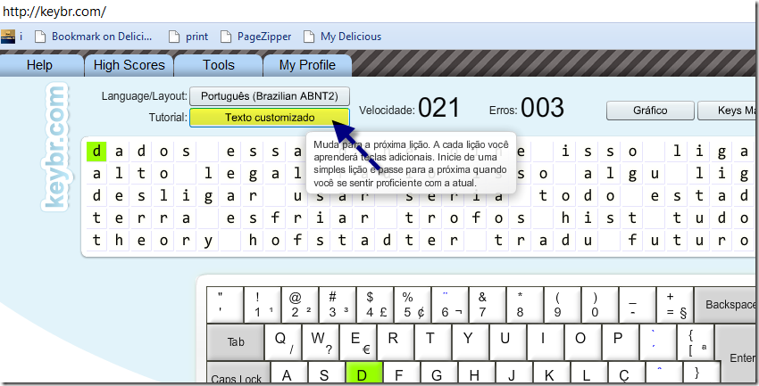 lista de palavras para estudar digitação (typing) – Nivel Básico